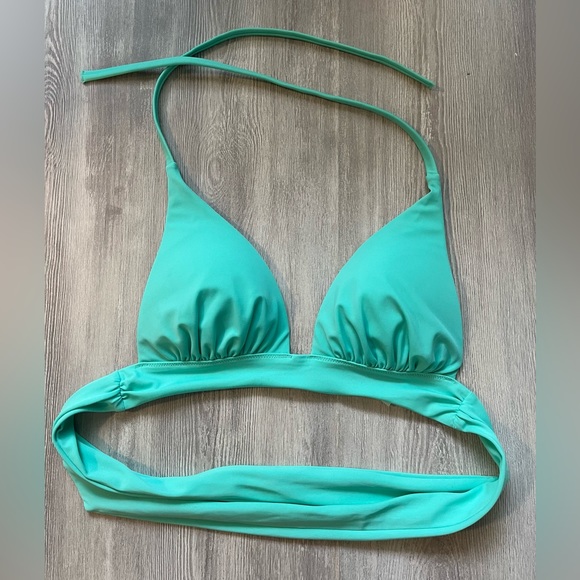 Victoria’s Secret turquoise plunge halter bikini top size small - Picture 2 of 12
